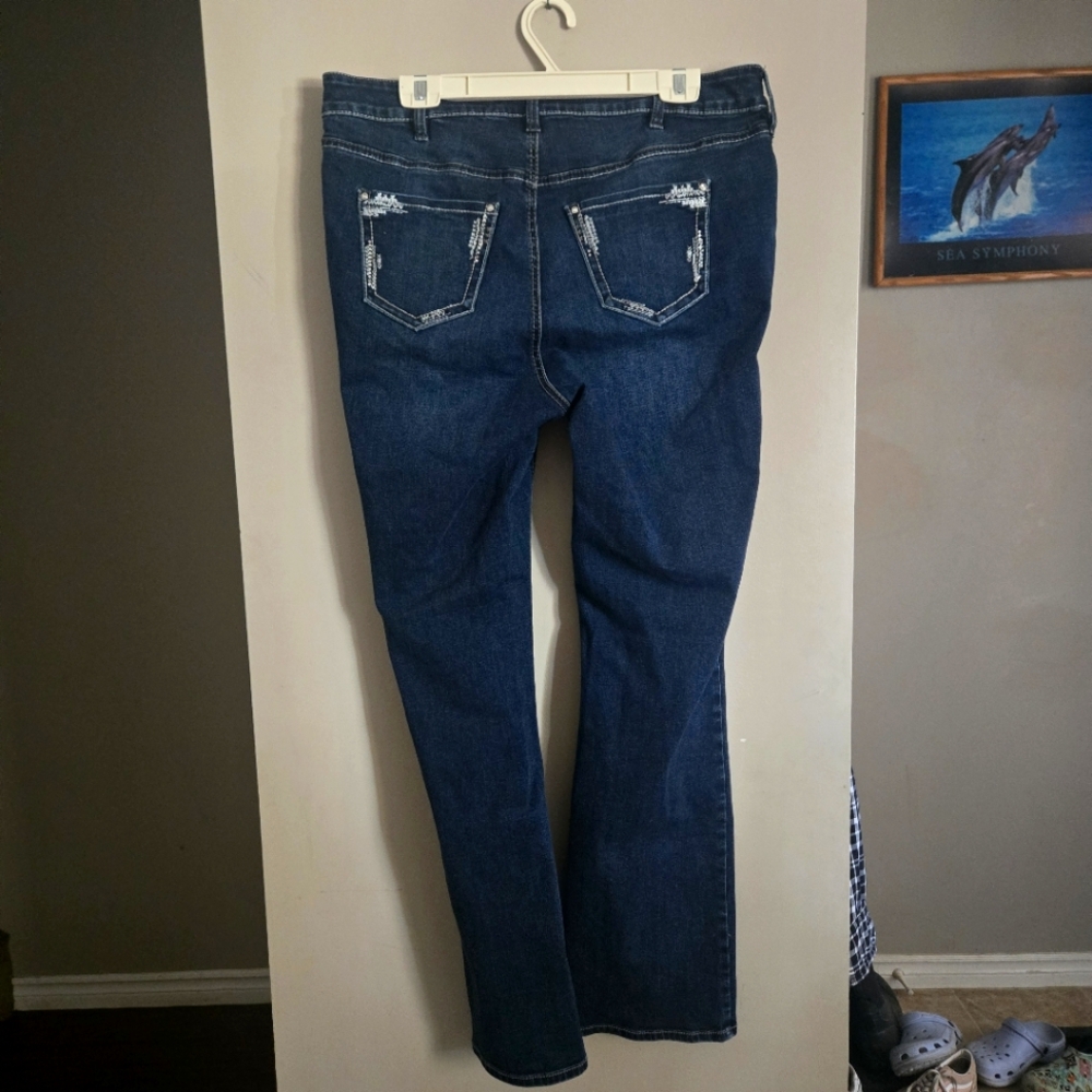 Warehouse One Bottoms Up Women's Jeans Denim 14 + Regular Baby Bootcut